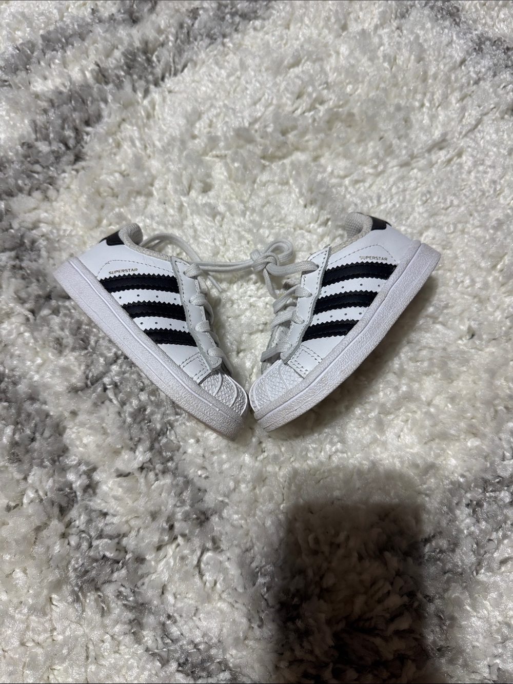 adidas superstar Kids White Sneakers with Black Stripes